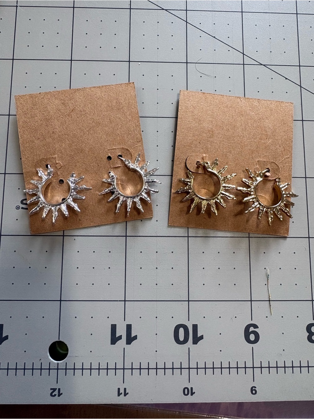 Plunder Sunburst Hoop Earrings - Gold and Silver